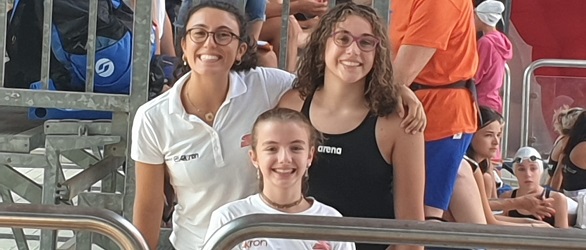 L'atleta Marta Salvia con le due allenatrici